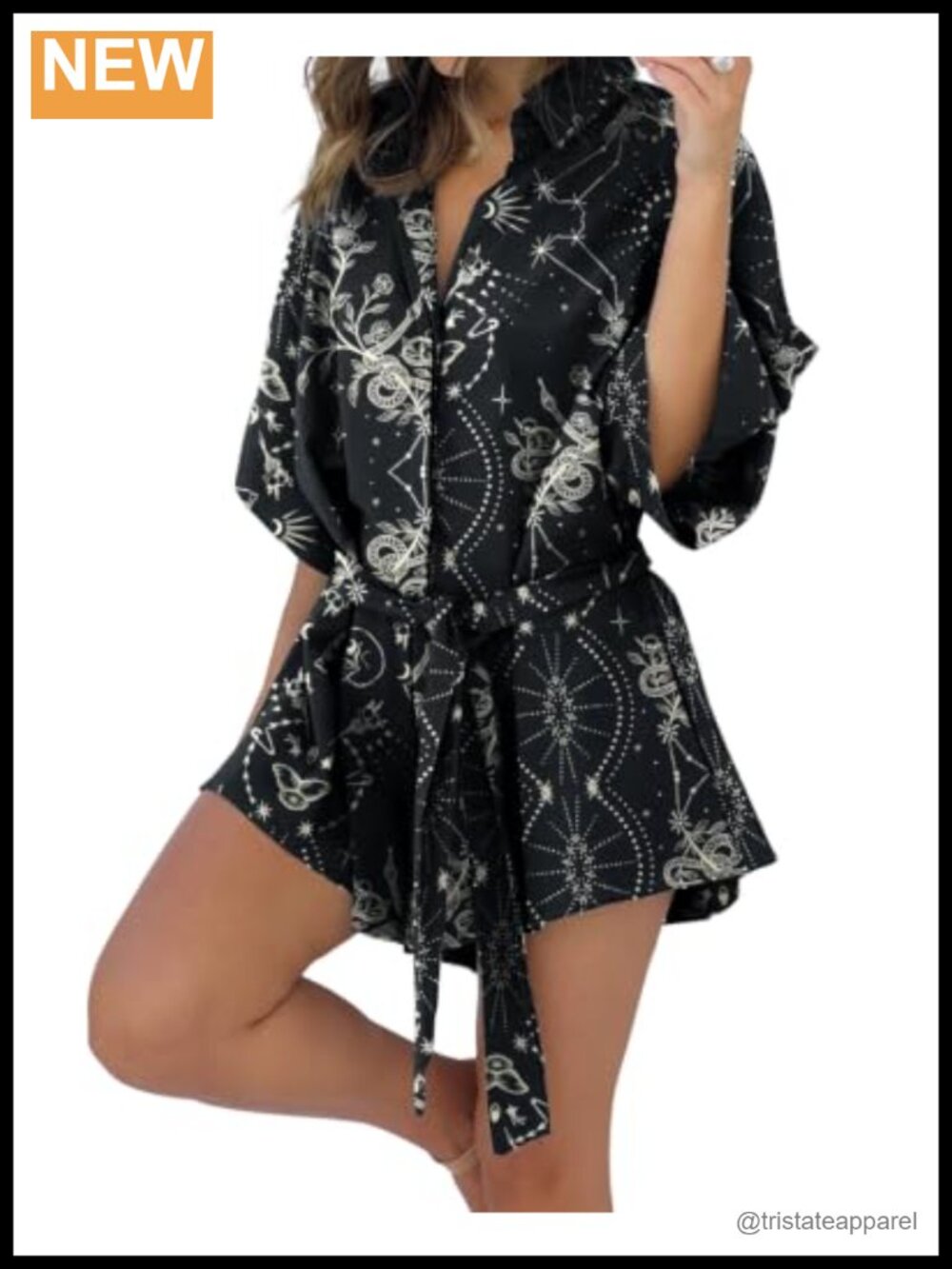 Women's Whimsical Snake Fern Print Romper Boho V-Neck Wide Leg Belted Summer